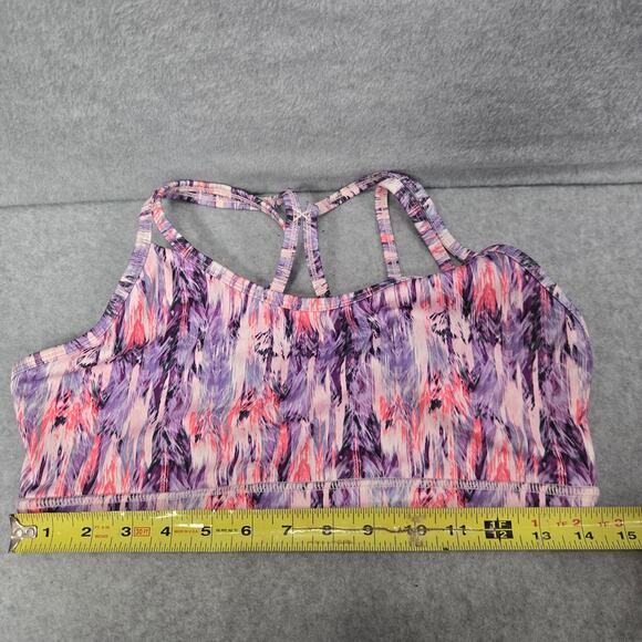 Gaiam Pink Purple Feathers Sports Bra Size Large - Picture 4 of 4